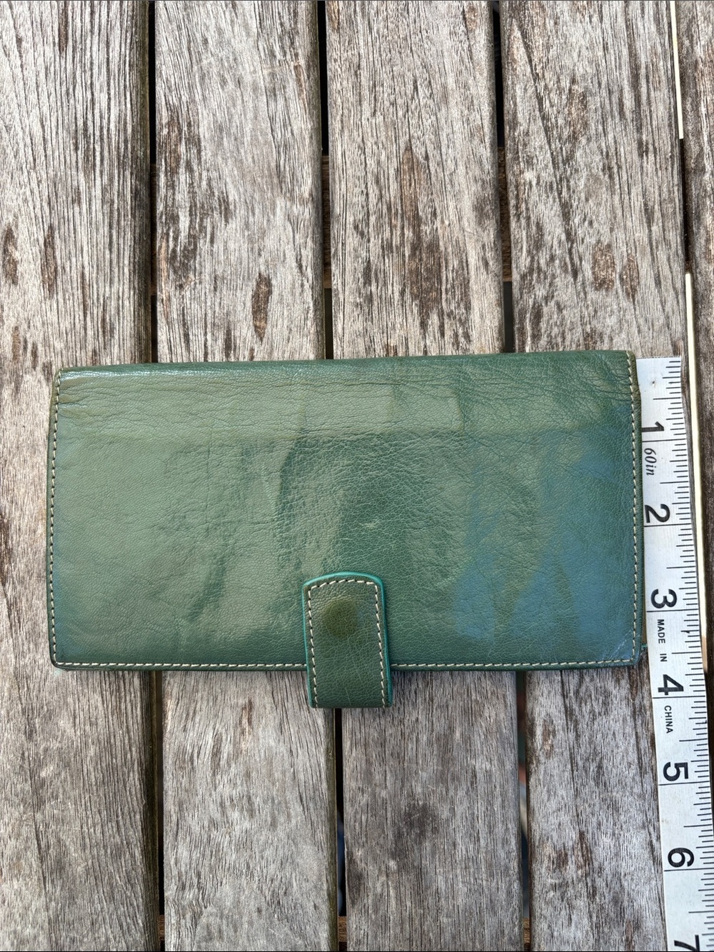 Tusk Genuine Leather Checkbook Wallet Organizer Teal Green RFID Travel Wallet - Picture 7 of 7